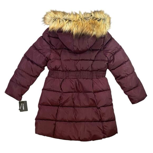 Steve Madden Maroon Faux Fur Puffer Jacket NWT - L - Picture 3 of 3